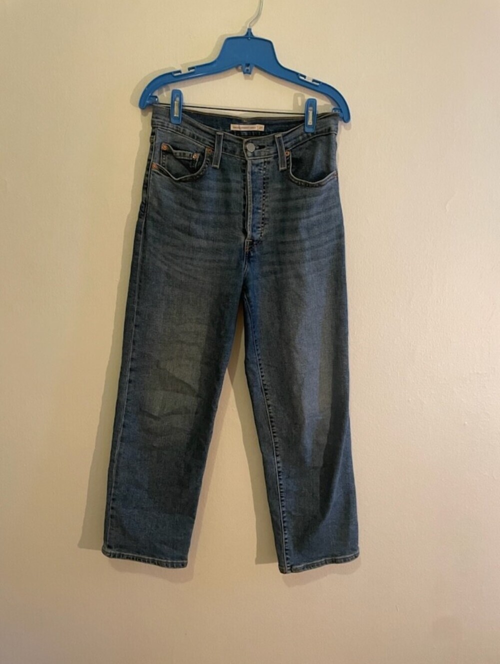 LEVI'S Ribcage Straight Ankle Jeans EUC Stretch Denim 27 X 27